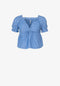 Top Donna con maniche a sbuffo e scollo a V Blu TIFFOSI- Francavilla Moda